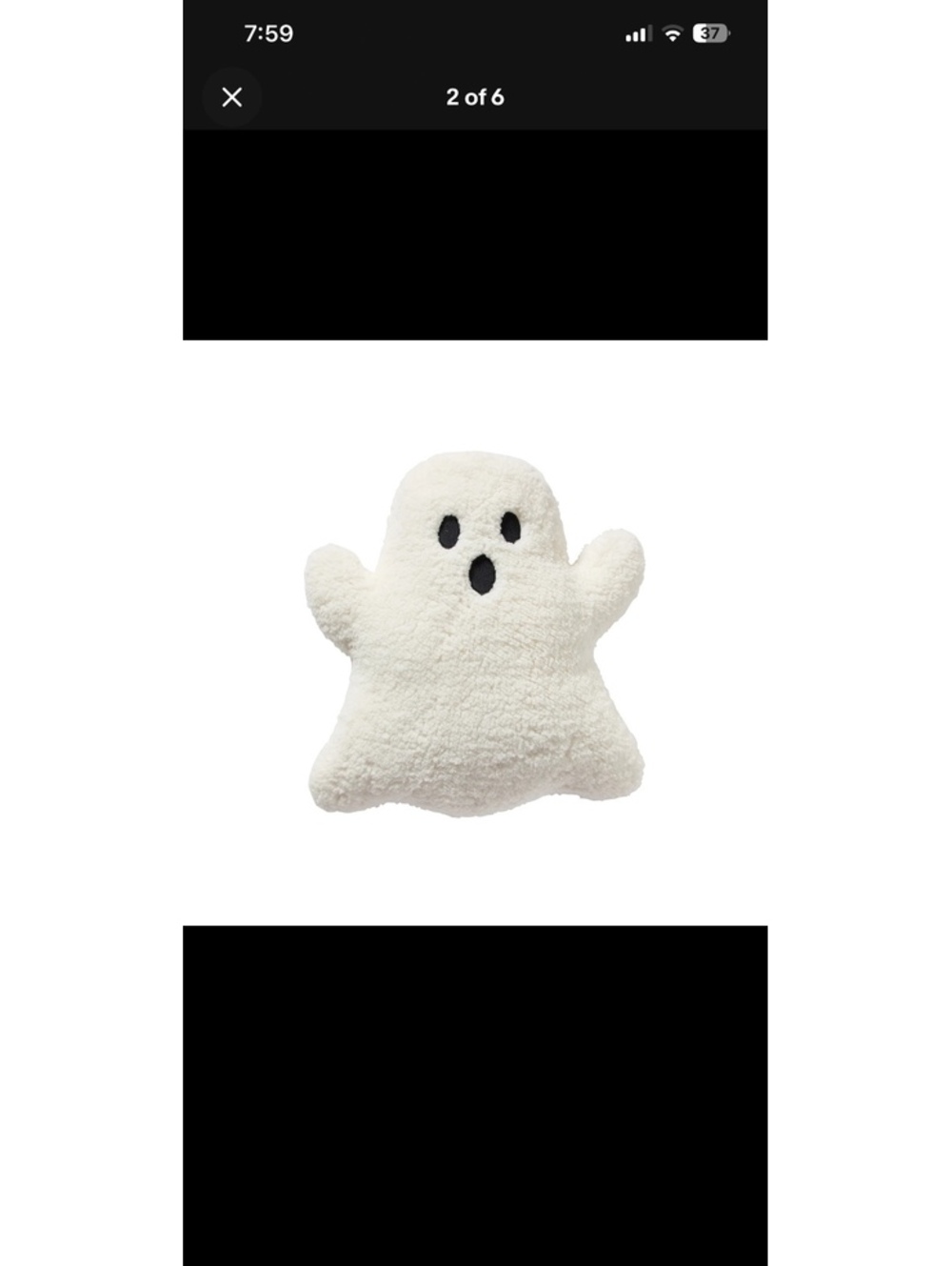 My Texas House Halloween Ghost Pillow 16x14 Ivory Sherpa Shaped Decor NEW